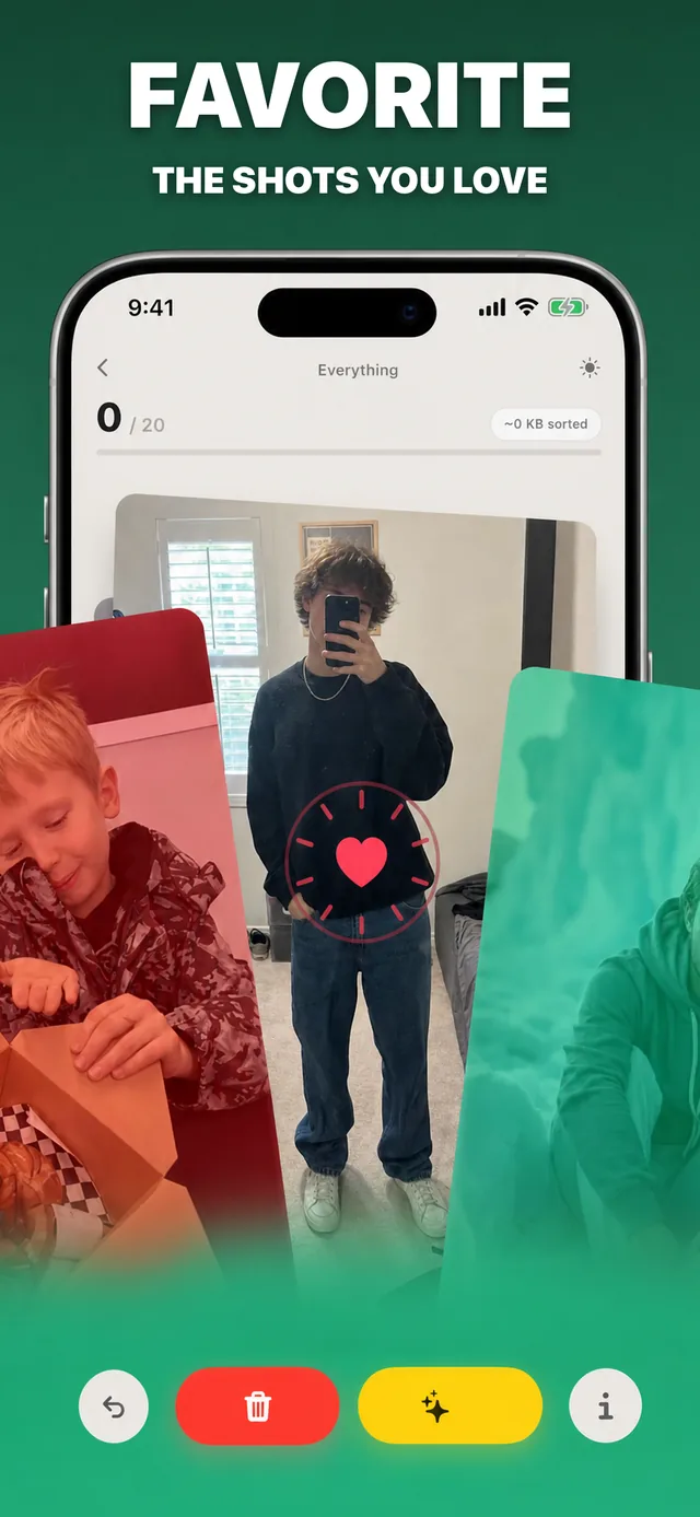 App screenshot: favorite the shots you love
