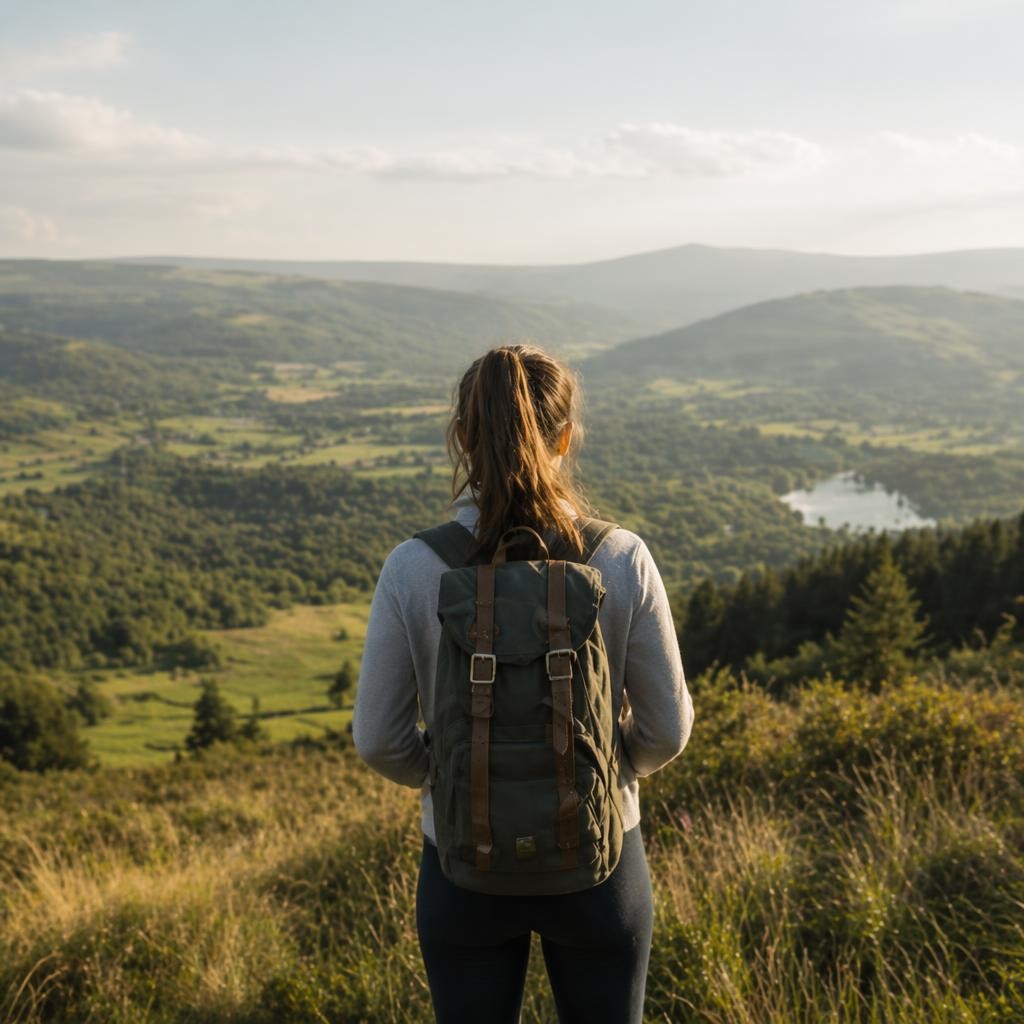 Hiker at sunrise